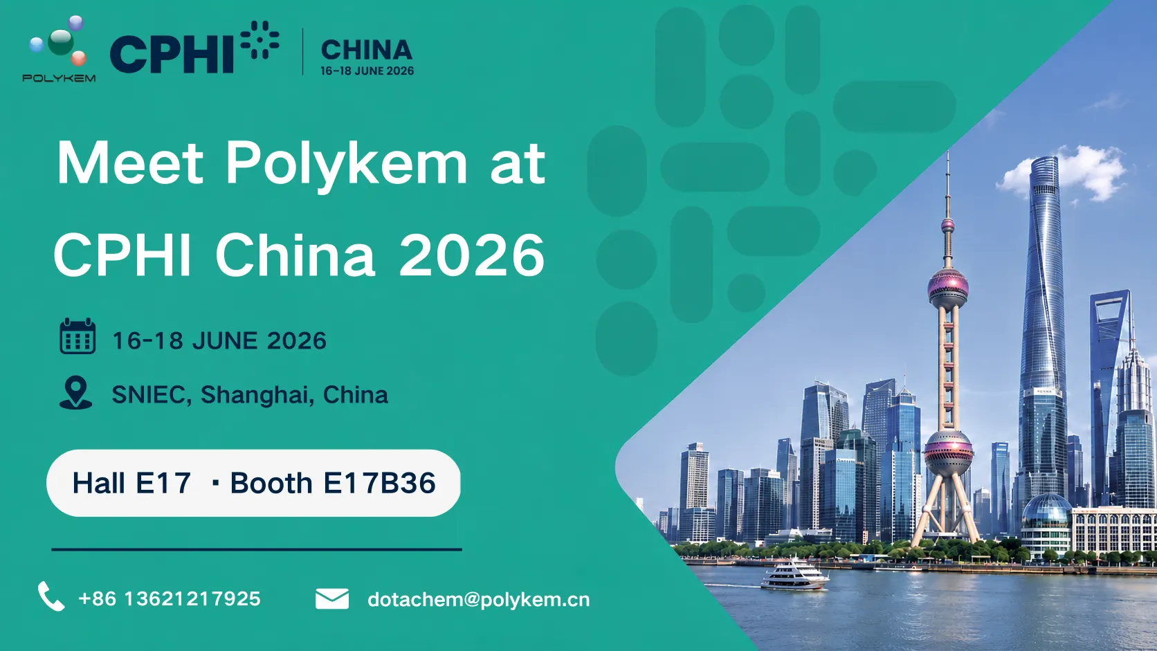 Polykem CPHI & PMEC China 2026 көрмесінде көрсетіледі